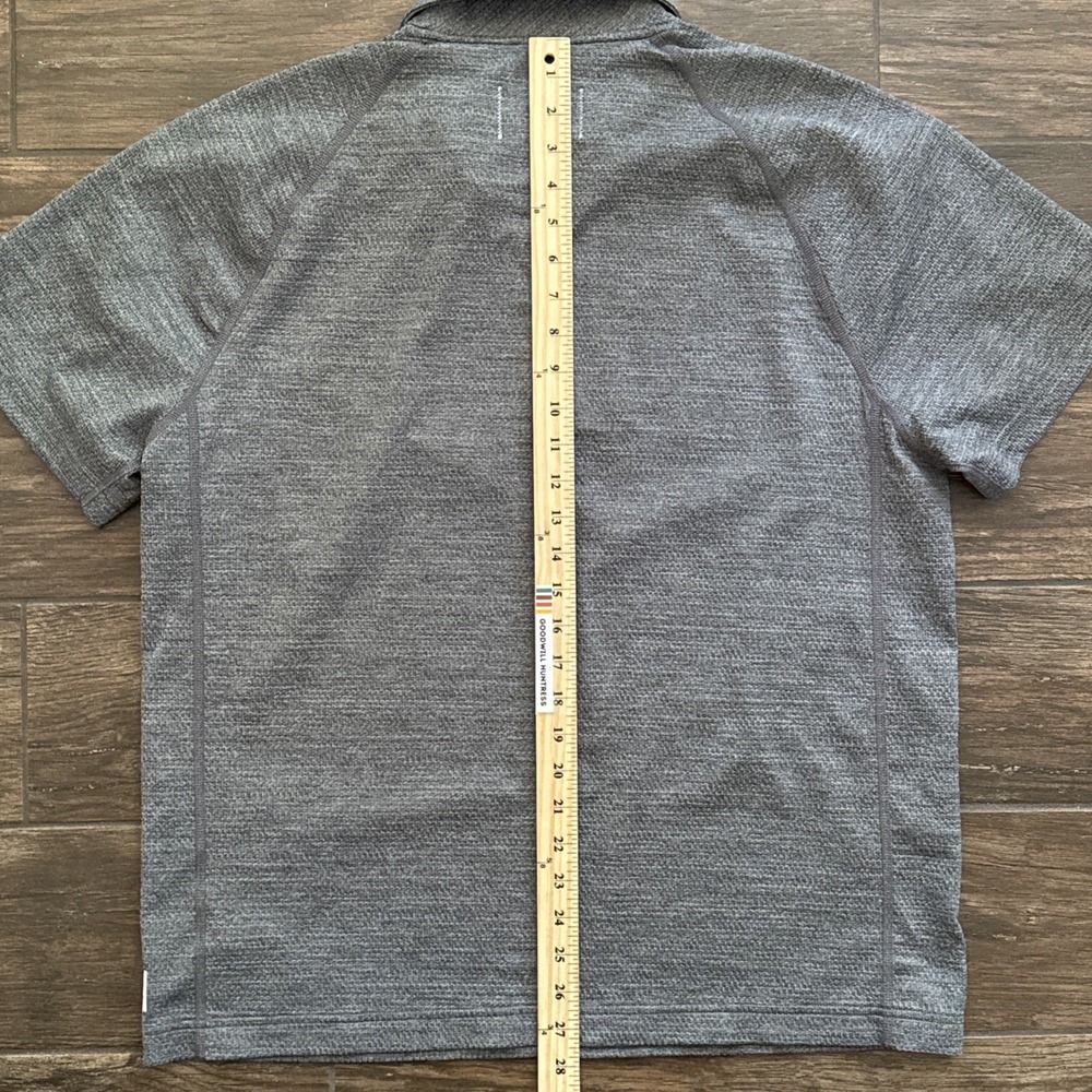 Reigning Champ Polo Shirt Men XL Gray Performance Stretch Snap Solotex - Picture 7 of 8